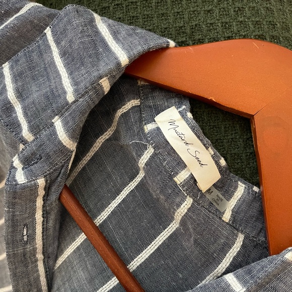 Blue + White Striped Long Sleeve Button Up - Picture 8 of 8